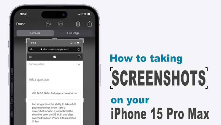 take screenshot on iphone 15 pro max