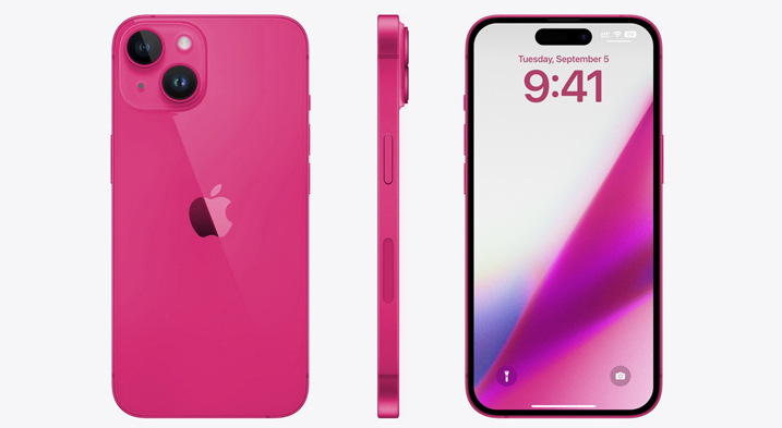 pink iphone 15