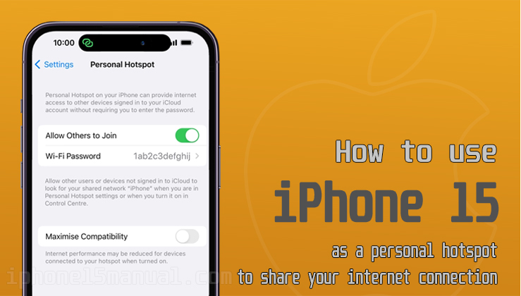 set up personal hotspot on iphone 15