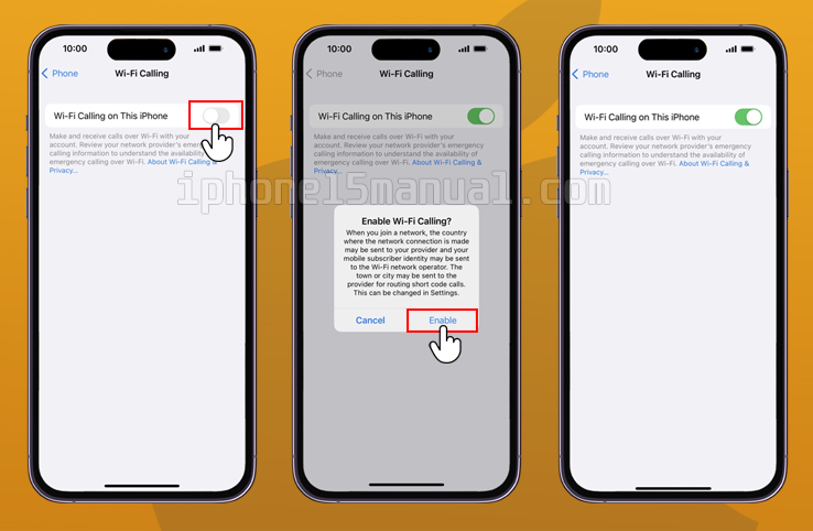 enable wifi calling iphone 15