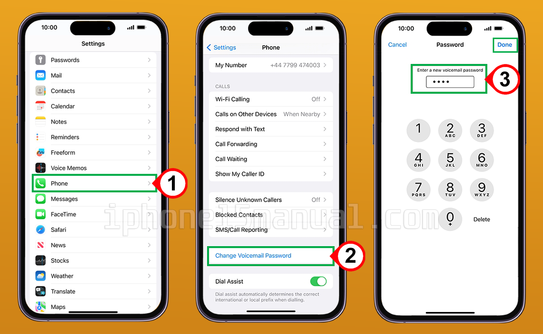 change voicemail password on iphone