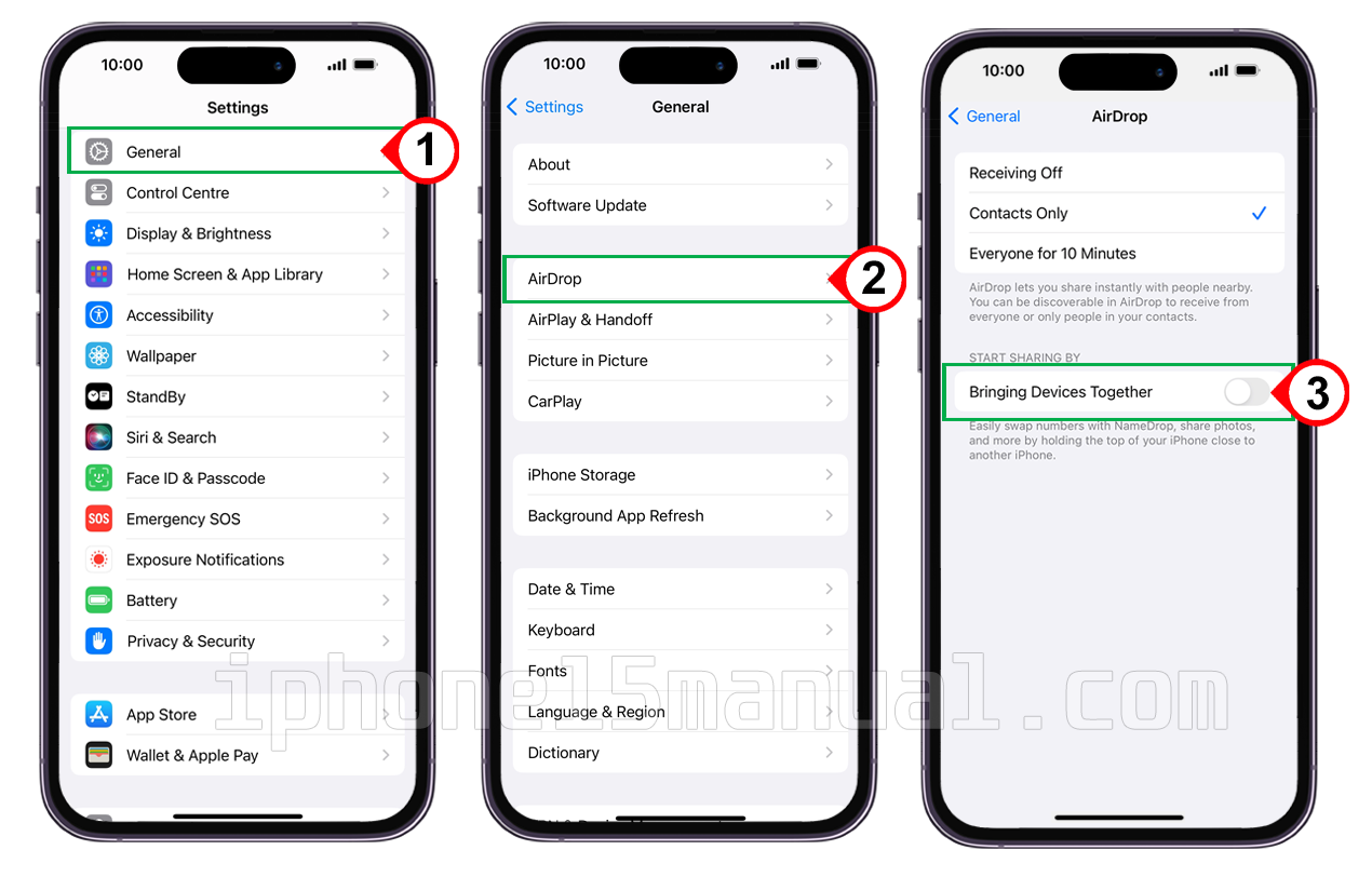disable name drop on iphone 15