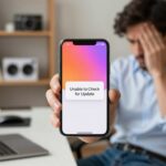 unable to check for update on iphone